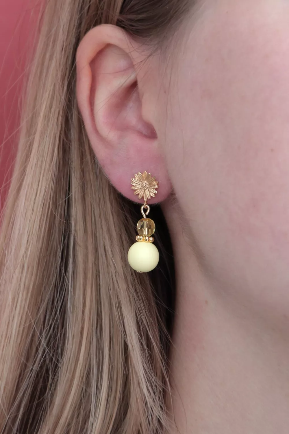 Colorful crystal and pearl earrings