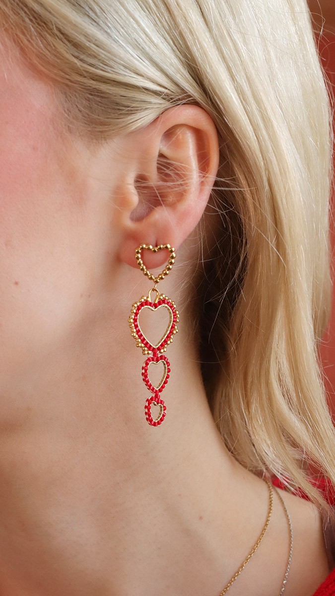 Schema  Miyuki heart earrings in Brick Stitch