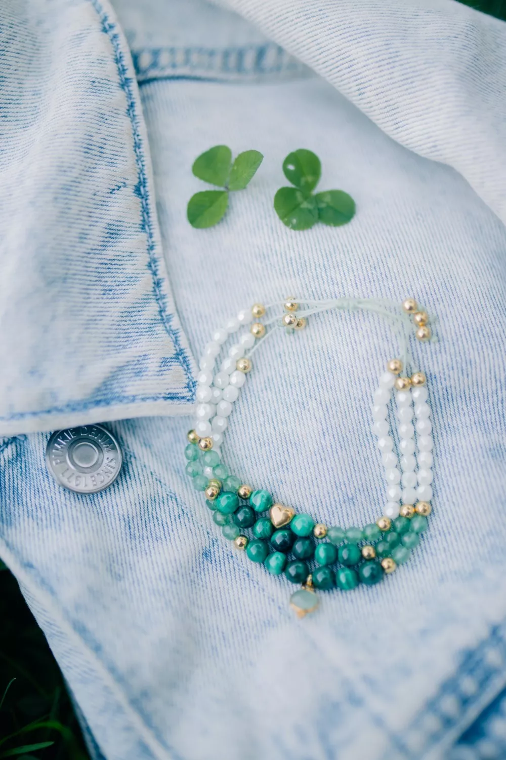 Schema Malachite and Aventurine bracelet with sliding knot Schema Malachite and Aventurine bracelet with sliding knot
