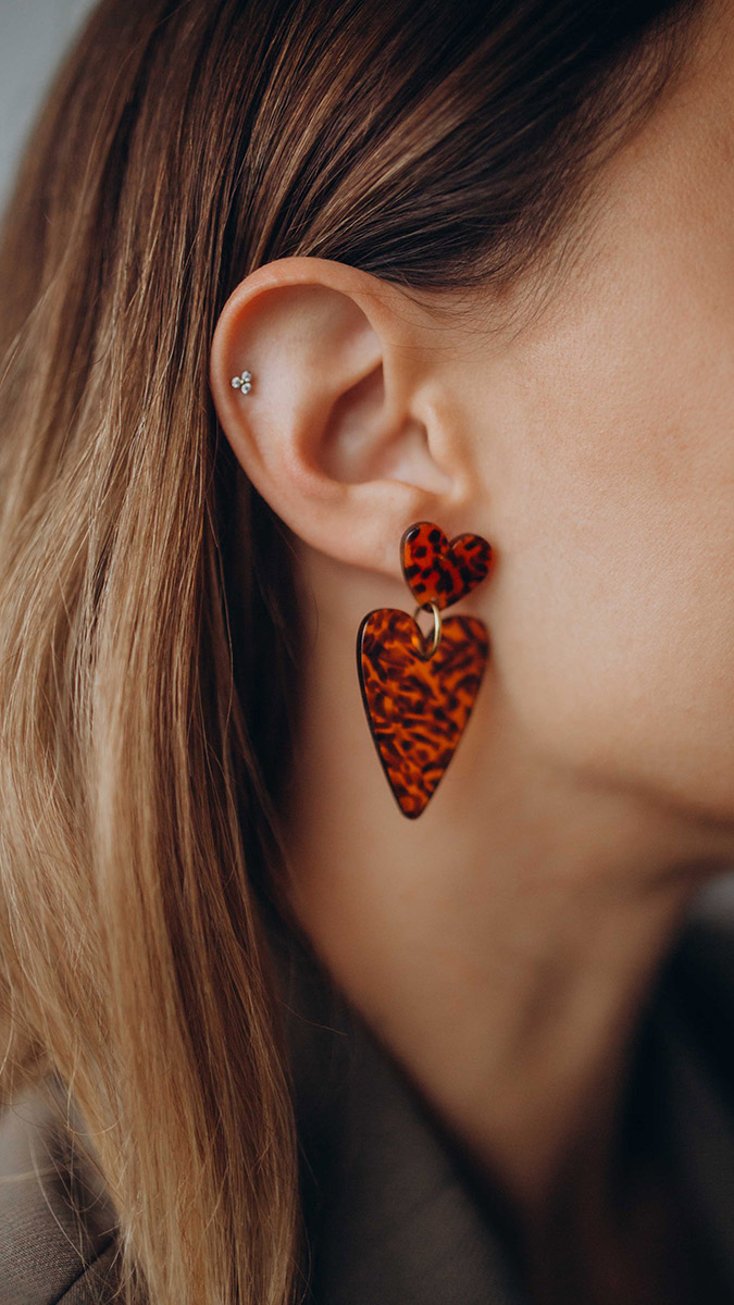 Schema Leopard heart earrings Schema Leopard heart earrings