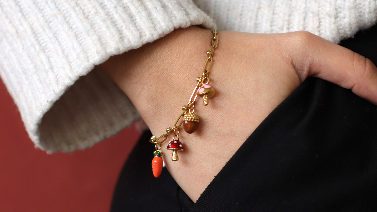 Charms Autumn bracelet with mushroom charms