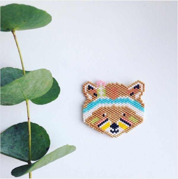Schema Weaving Brick Stitch Raccoon Rose Mustache Schema Weaving Brick Stitch Raccoon Rose Mustache