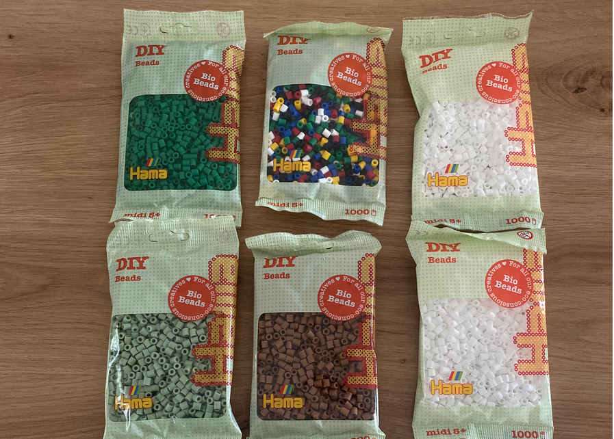 Christmas ornaments with organic Hama beads : Step 1