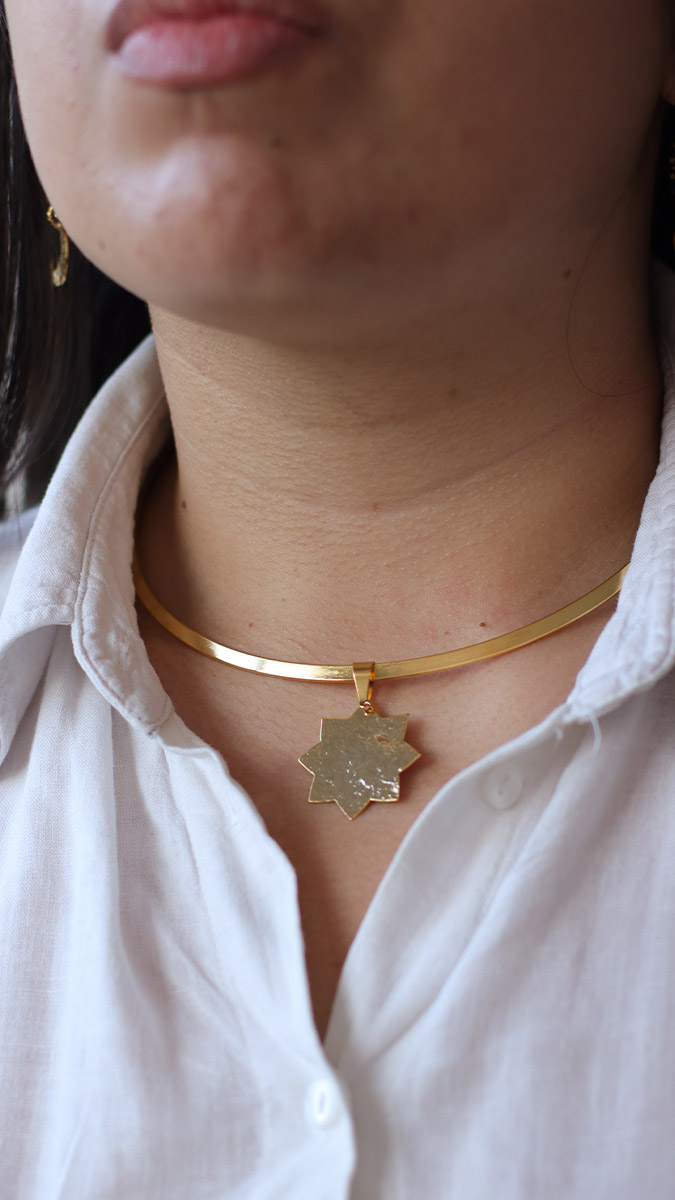 Schema Rigid choker with Soleil pendant Schema Rigid choker with Soleil pendant