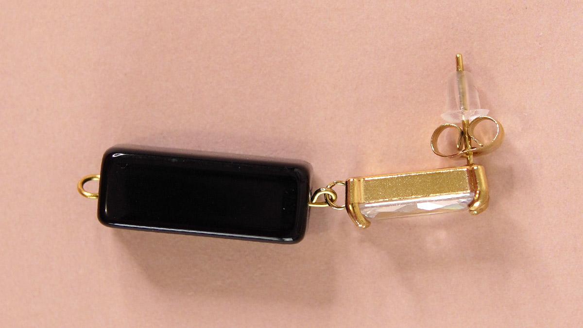 Terracotta earrings with tube pearl : Step 3