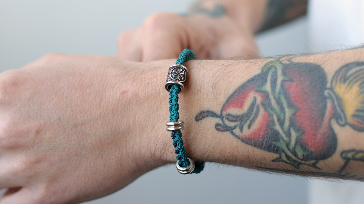 Schema  Men's Anchor bracelet with four-strand braid