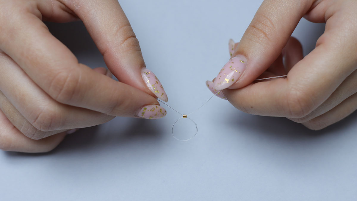 Double-row natural stone necklace : Step 1