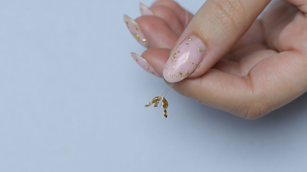 Double-row natural stone necklace : Step 2