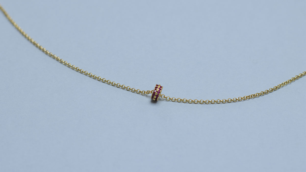 Double-row natural stone necklace : Step 7