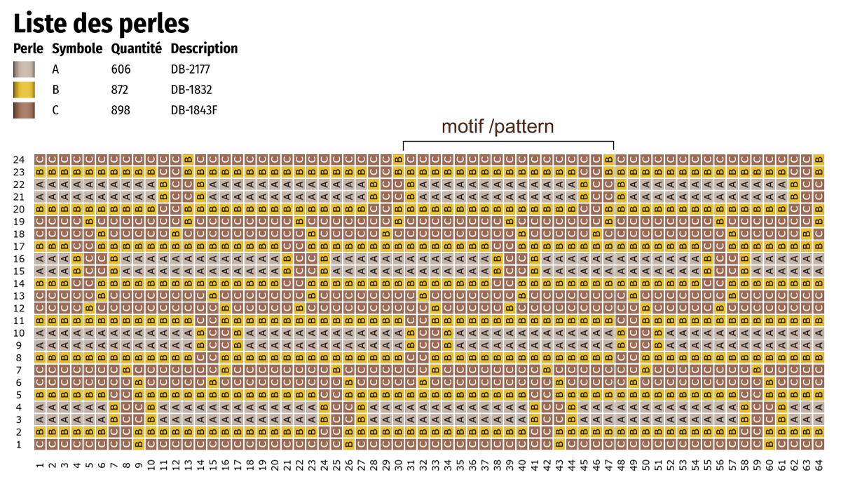 Schema  Miyuki loom bracelet color Mocha Mousse