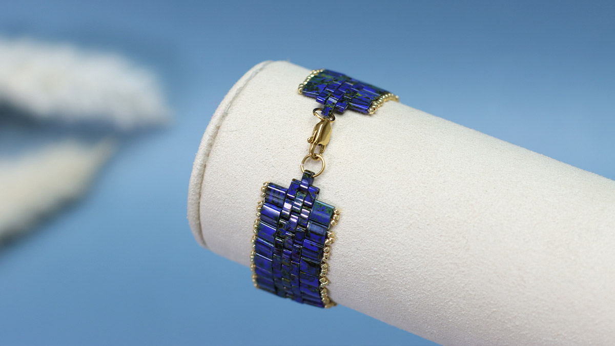 Schema Bracelet Tila Miyuki Cobalt Picasso watchband inspiration Schema Bracelet Tila Miyuki Cobalt Picasso watchband inspiration