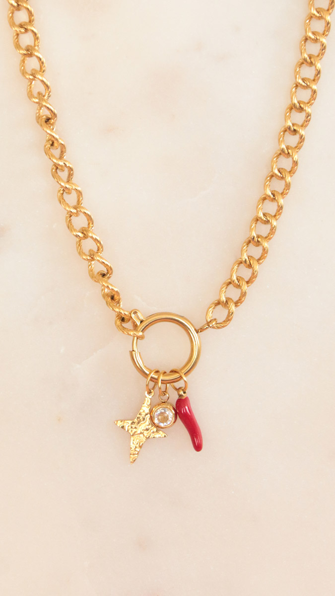 Schema Charms necklace with spring clasp Schema Charms necklace with spring clasp