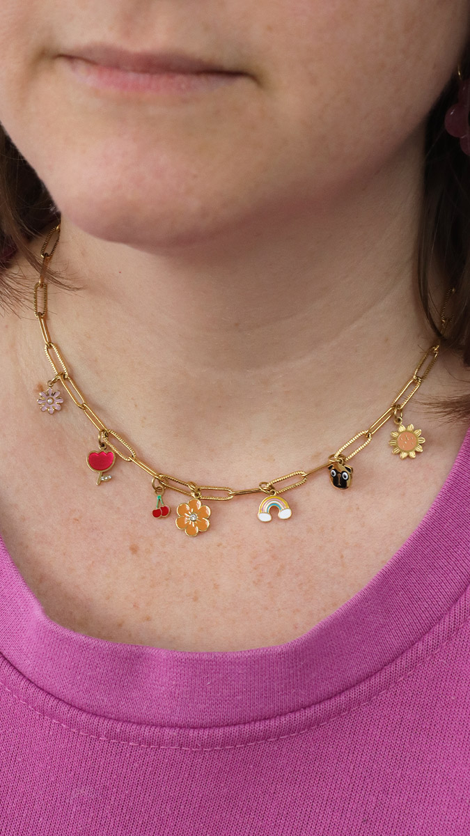 Schema necklace charms stainless steel flowers Schema necklace charms stainless steel flowers