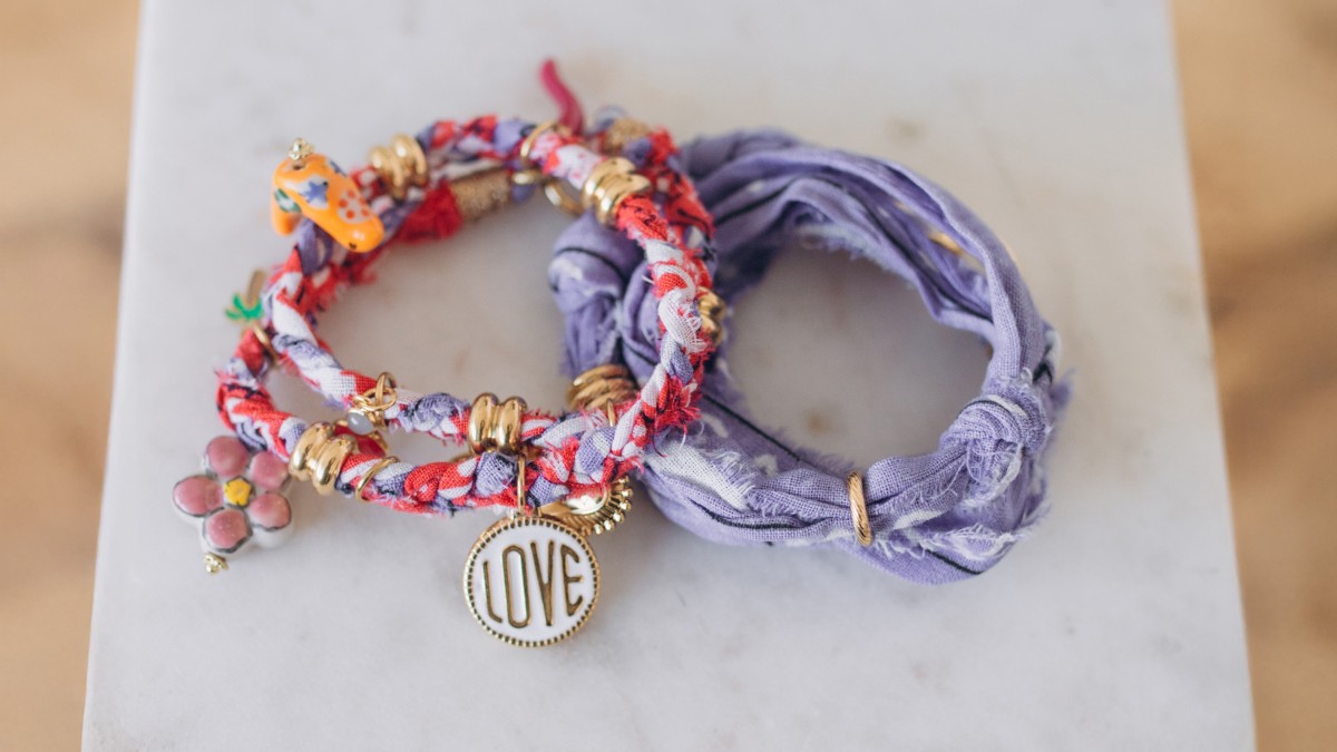 Schema  Bandana bracelet tutorial with charms
