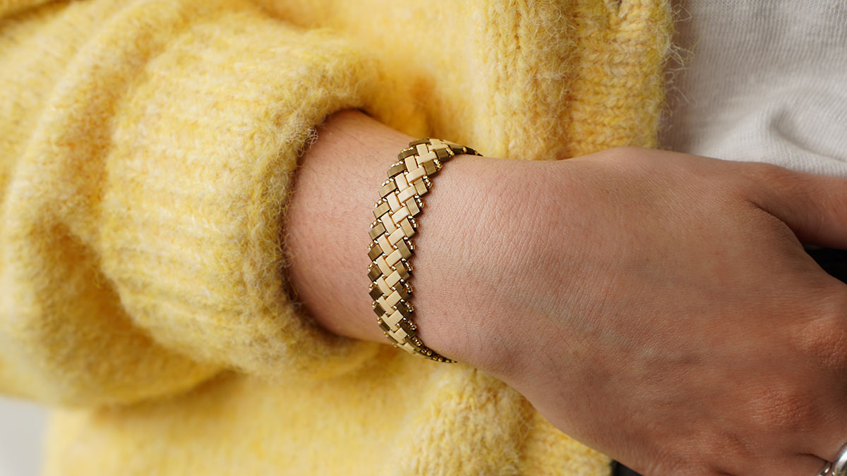 Miyuki half tila 2 chevron beads bracelet