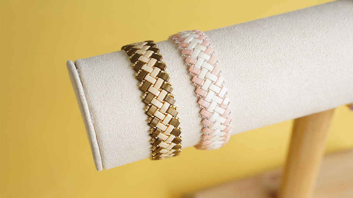 Schema Miyuki half tila 2 chevron beads bracelet Schema Miyuki half tila 2 chevron beads bracelet
