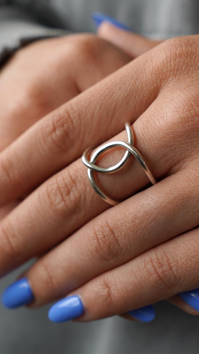 Tuto - 925 Sterling Silver interlaced ring
