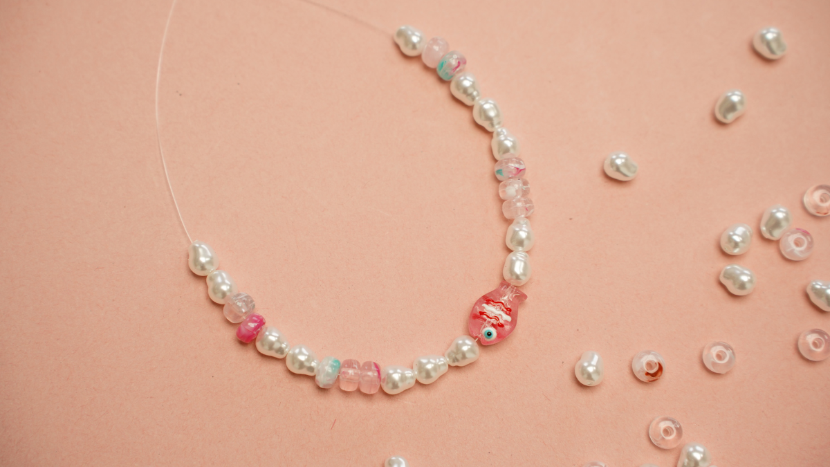 DIY summer bag grigri with shells : Step 1