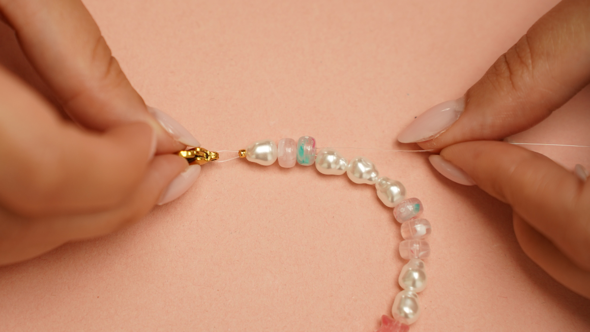 DIY summer bag grigri with shells : Step 2