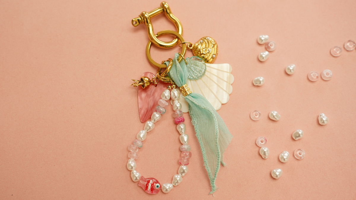 DIY summer bag grigri with shells : Step 9