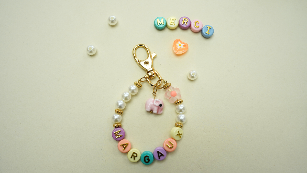 Personalized key ring with beads and letters : Step 7 Personalized key ring with beads and letters : Step 7