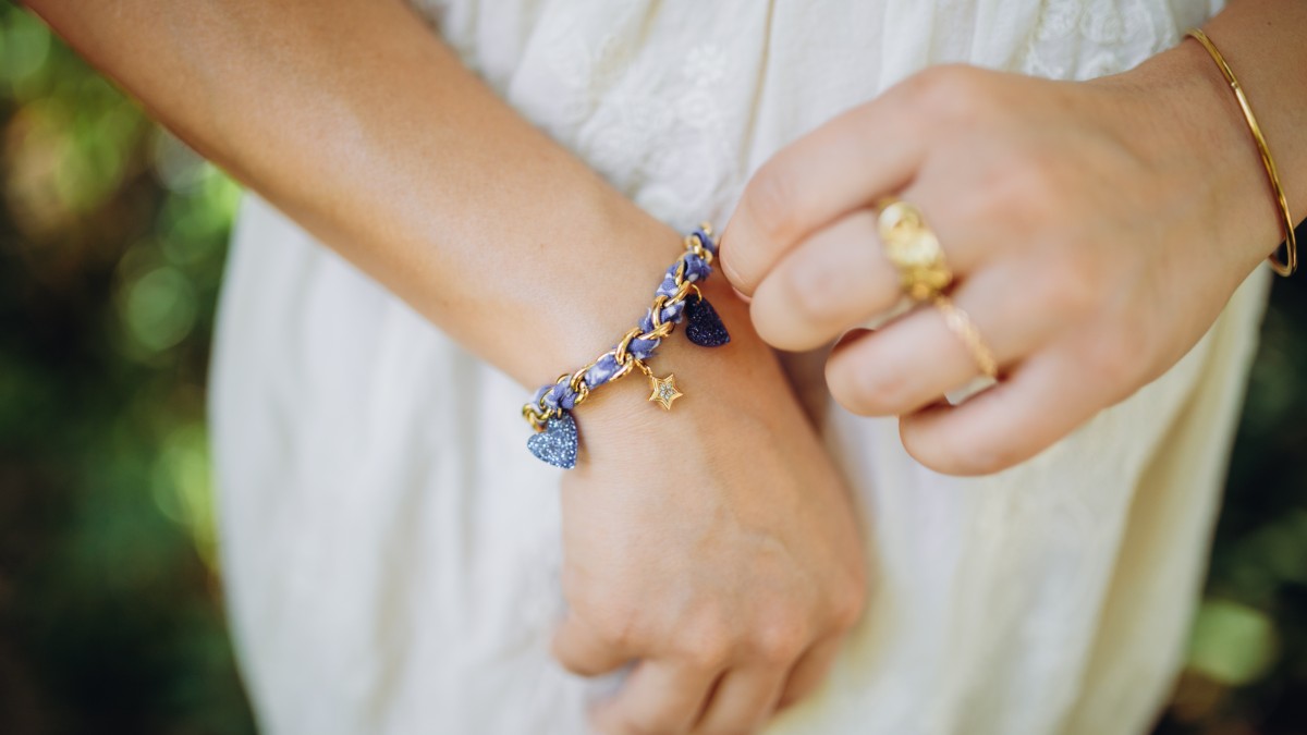 Schema Blue chain and bandana bracelet Schema Blue chain and bandana bracelet