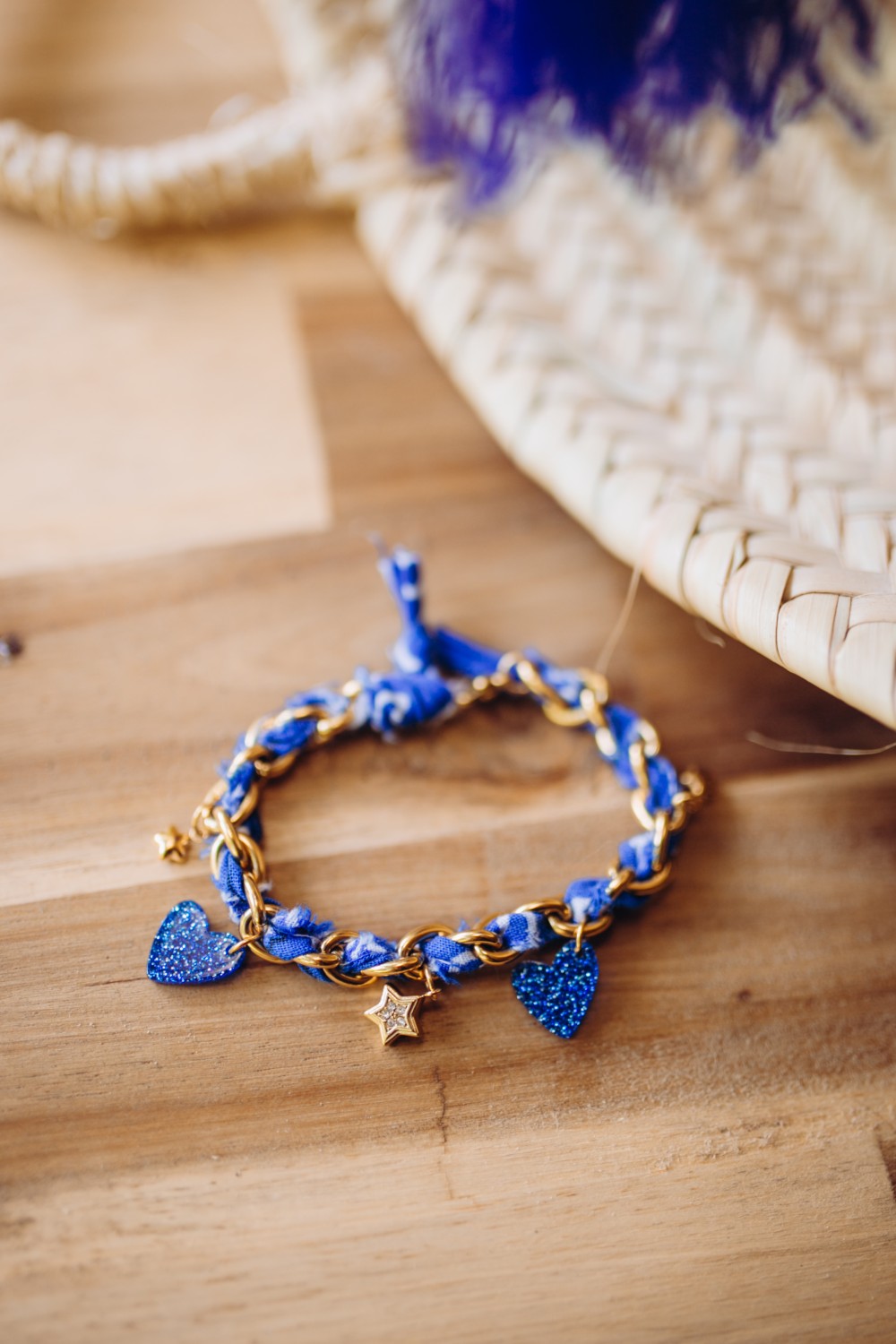 Schema Blue chain and bandana bracelet Schema Blue chain and bandana bracelet