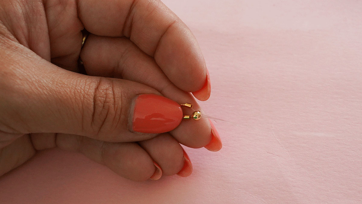 Miyuki pink beads necklace and bracelet set : Step 2 Miyuki pink beads necklace and bracelet set : Step 2