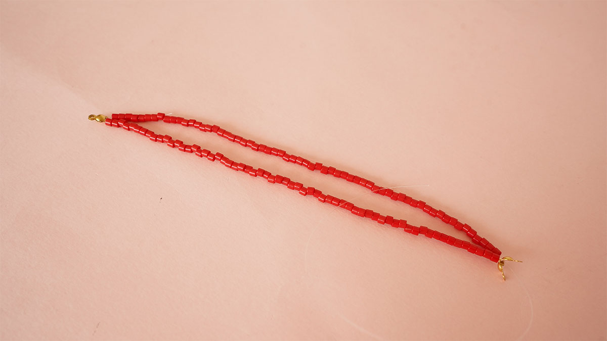 Miyuki Delica bead bracelet to tie : Step 3 Miyuki Delica bead bracelet to tie : Step 3