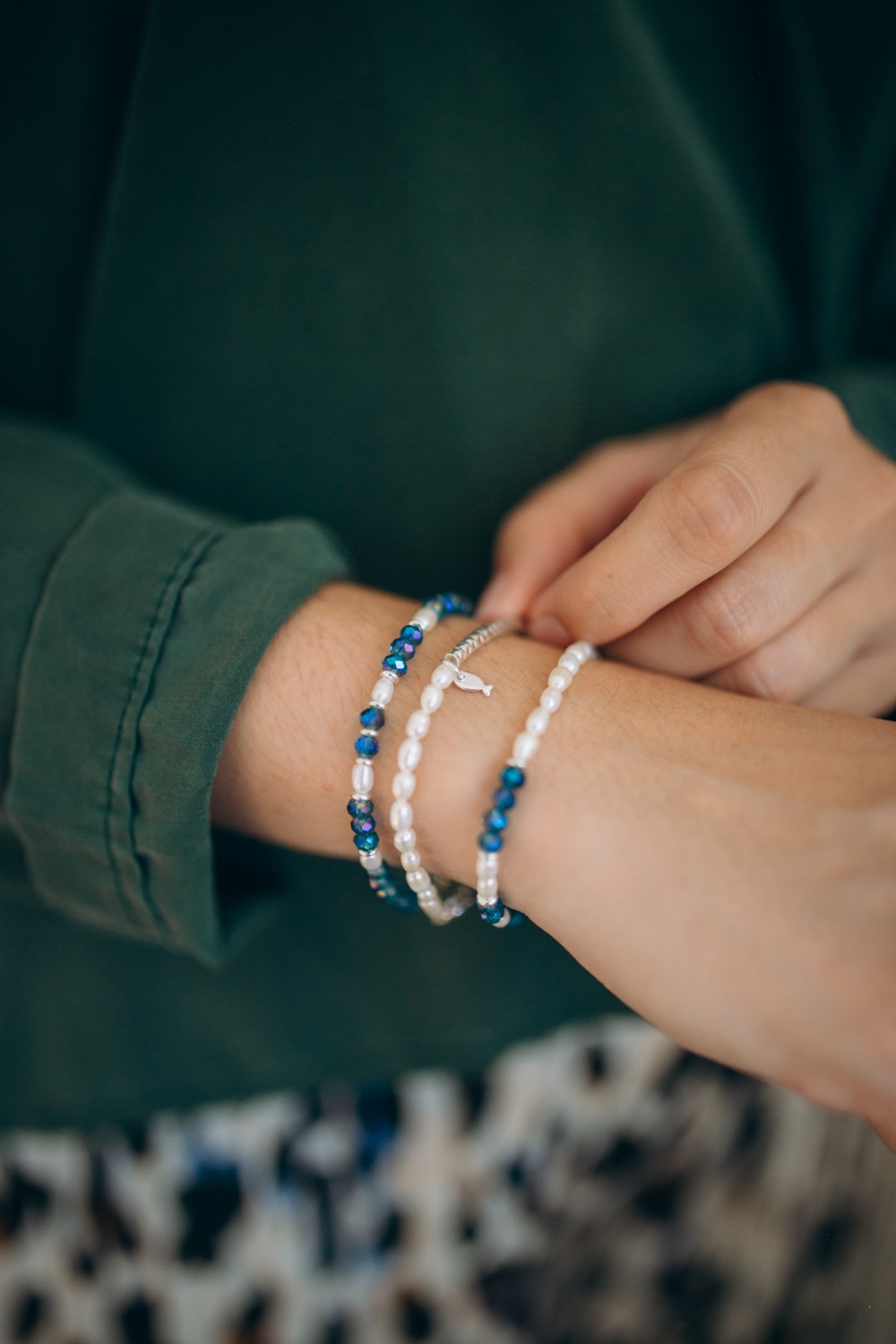 Freshwater pearl and 925 Sterling Silver bracelet