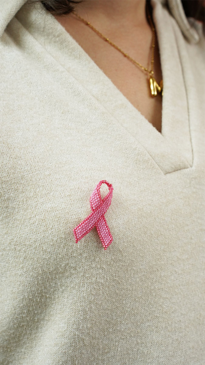 Pink October Ribbon Brooch