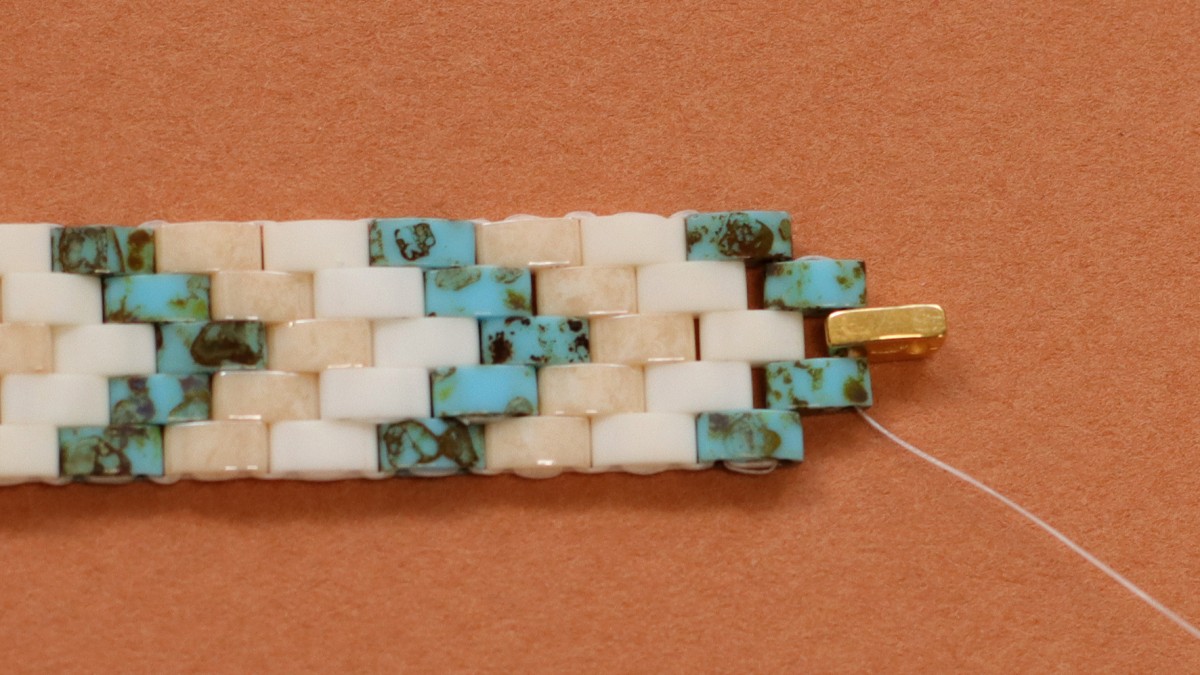 Half Tila Miyuki Beads Bracelet : Step 11