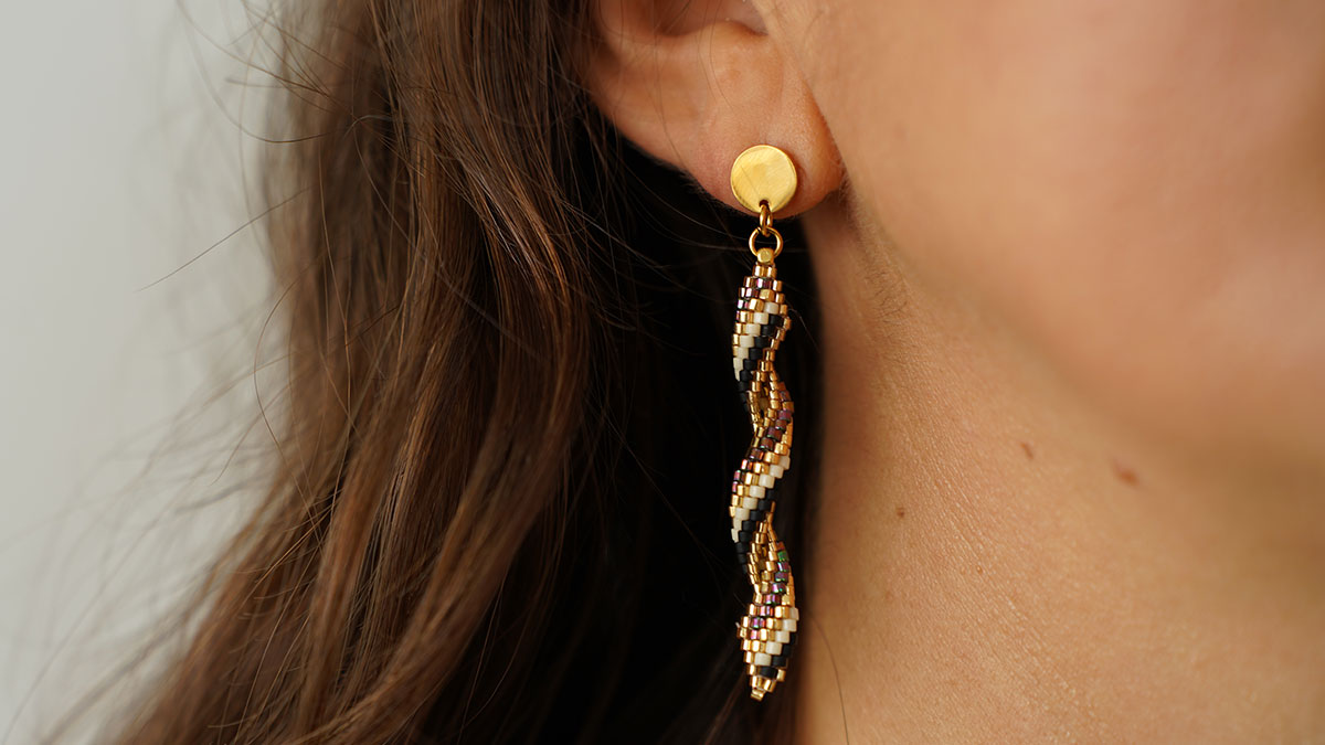 Woven spiral earrings