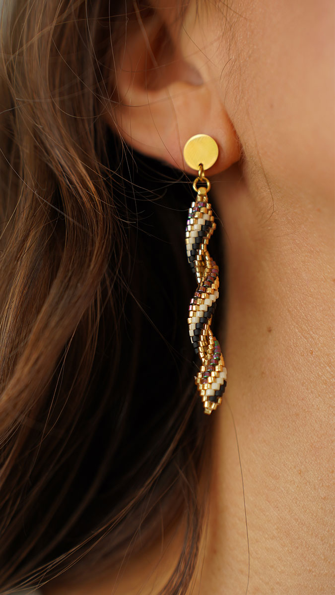 Woven spiral earrings