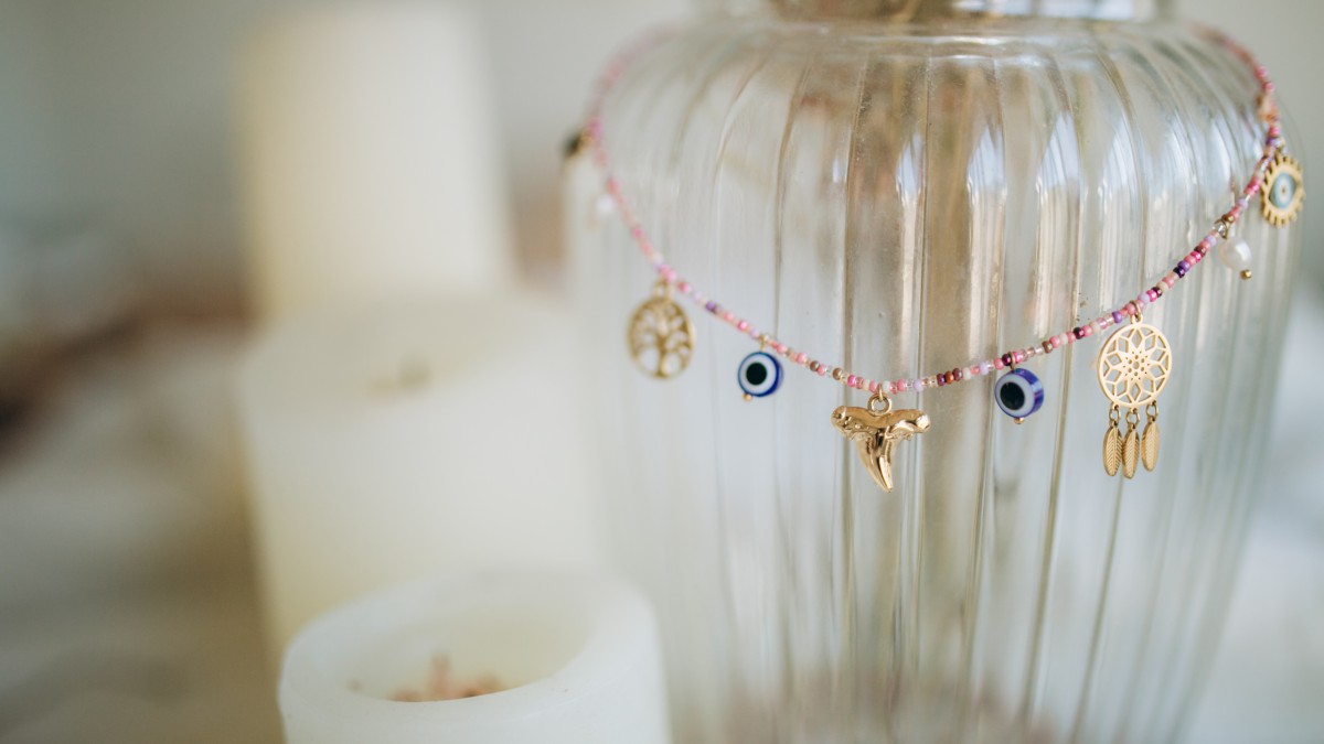 Schema  Seed beads charms necklace