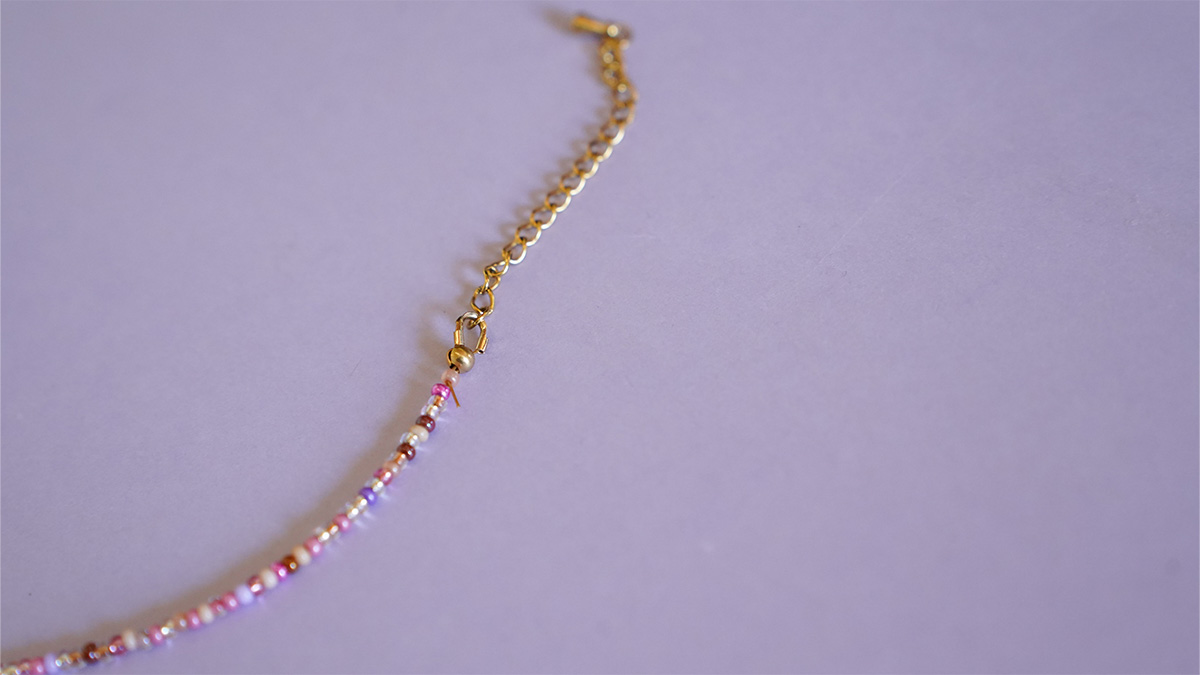 Seed beads charms necklace : Step 5