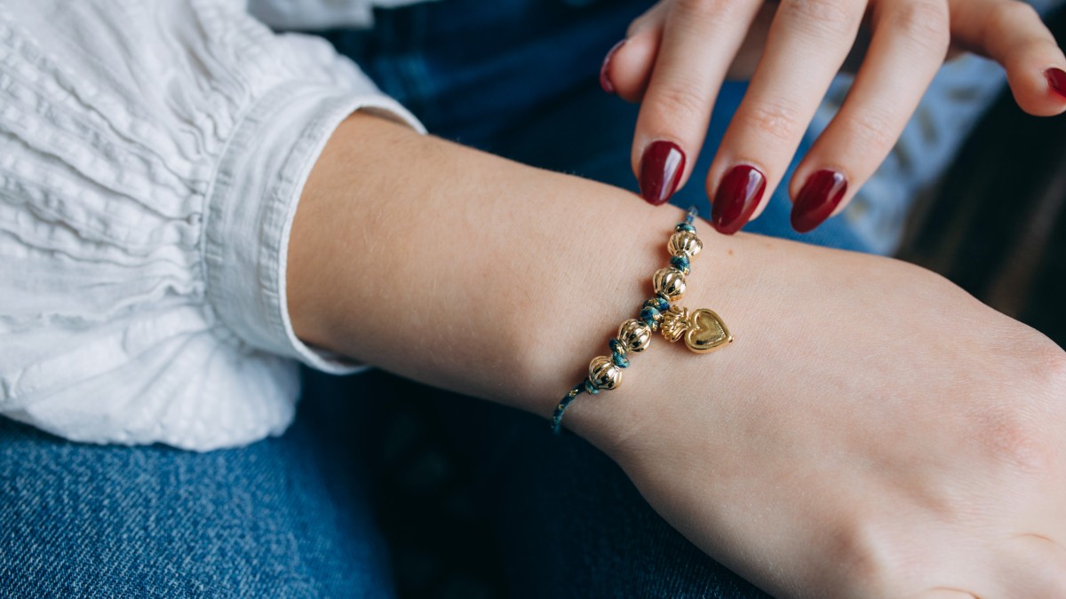 Bracelet cordon coeur ex voto