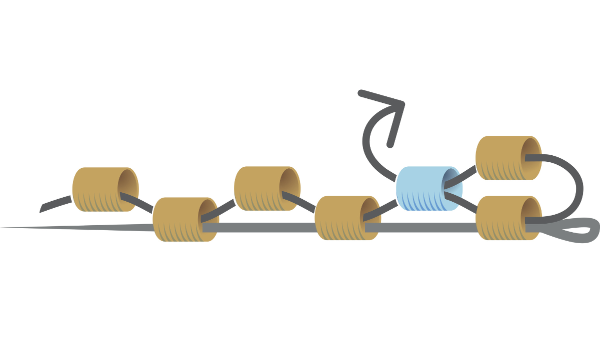 Triangle bracelet with Miyuki 11/0 beads in peyote pair : Step 3