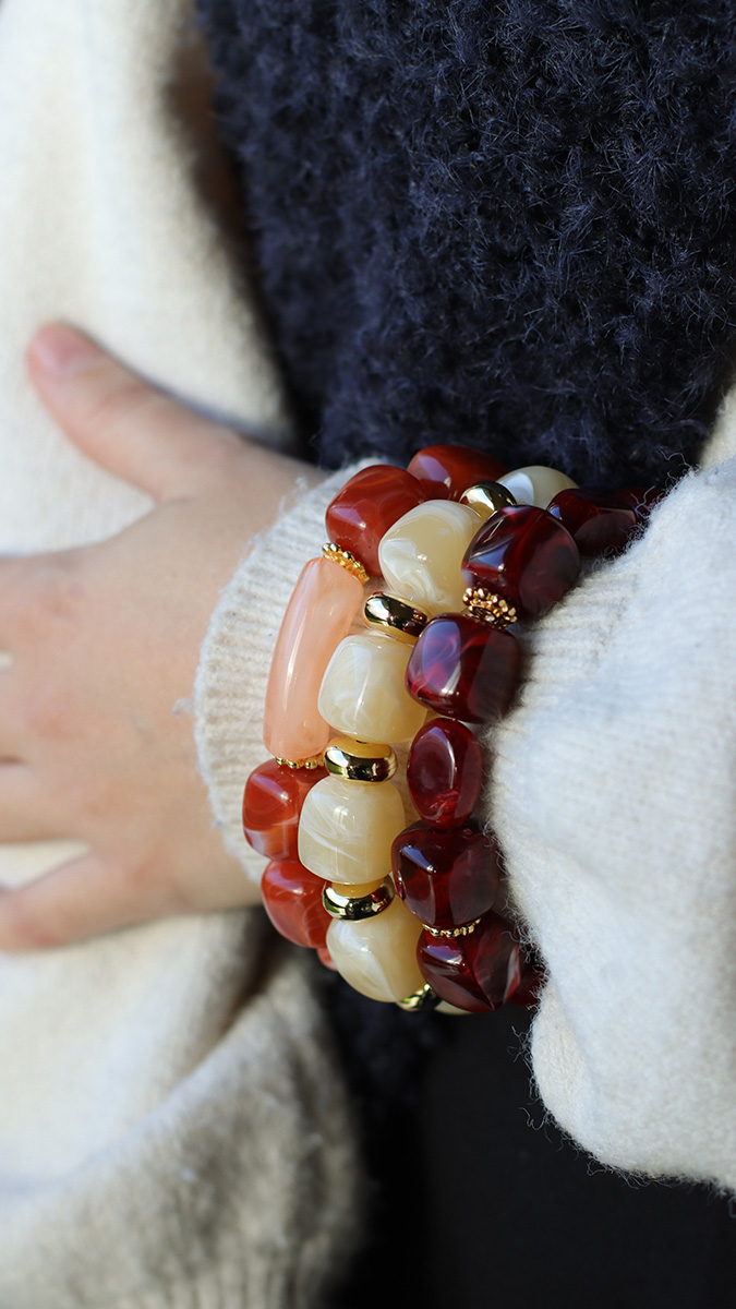 Schema Irregular cube resin bead bracelets Schema Irregular cube resin bead bracelets