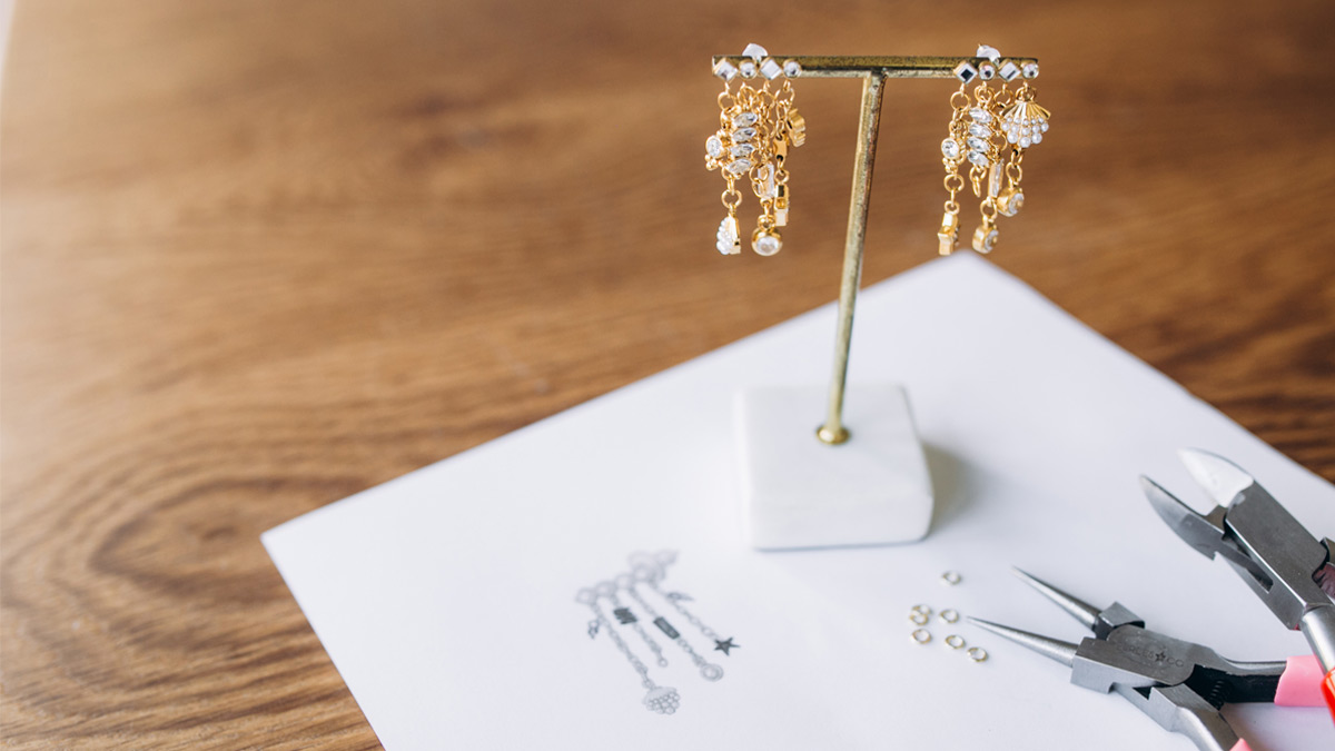 Stainless steel charms dangling earrings