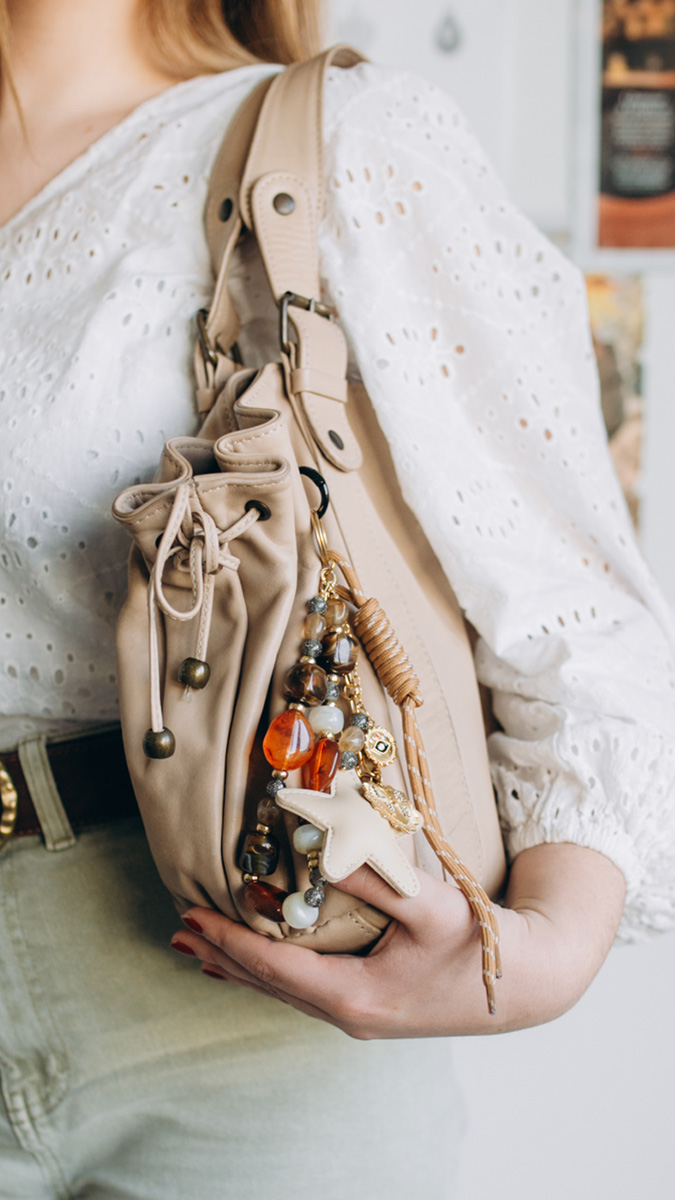 DIY bag jewelry stainless steel charms and resin beads