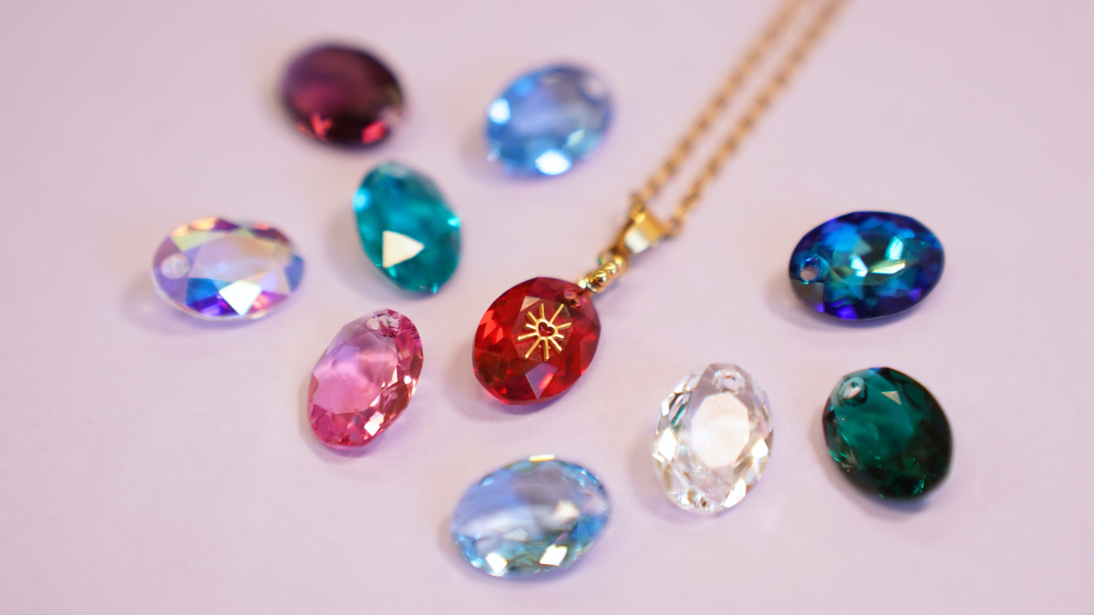 Swarovski pendant necklace and stainless steel chain