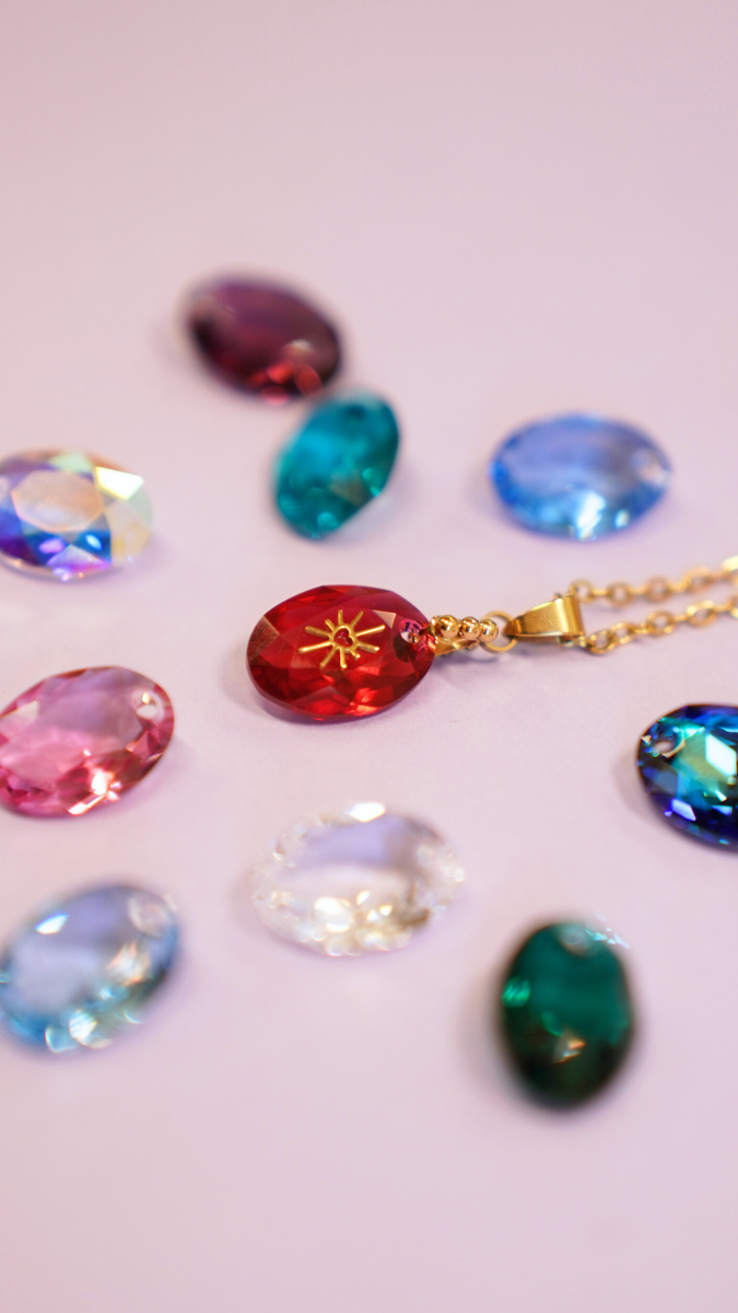 Schema  PureCrystal pendant necklace and stainless steel chain