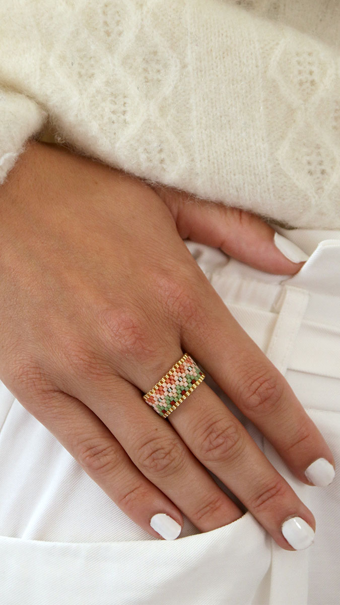 Schema  Peyote Pair ring with Miyuki 11/0