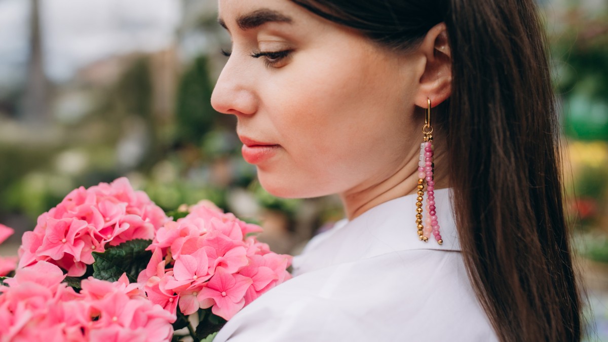 Boucles d'oreilles pendantes en pierre gemme Boucles d'oreilles pendantes en pierre gemme