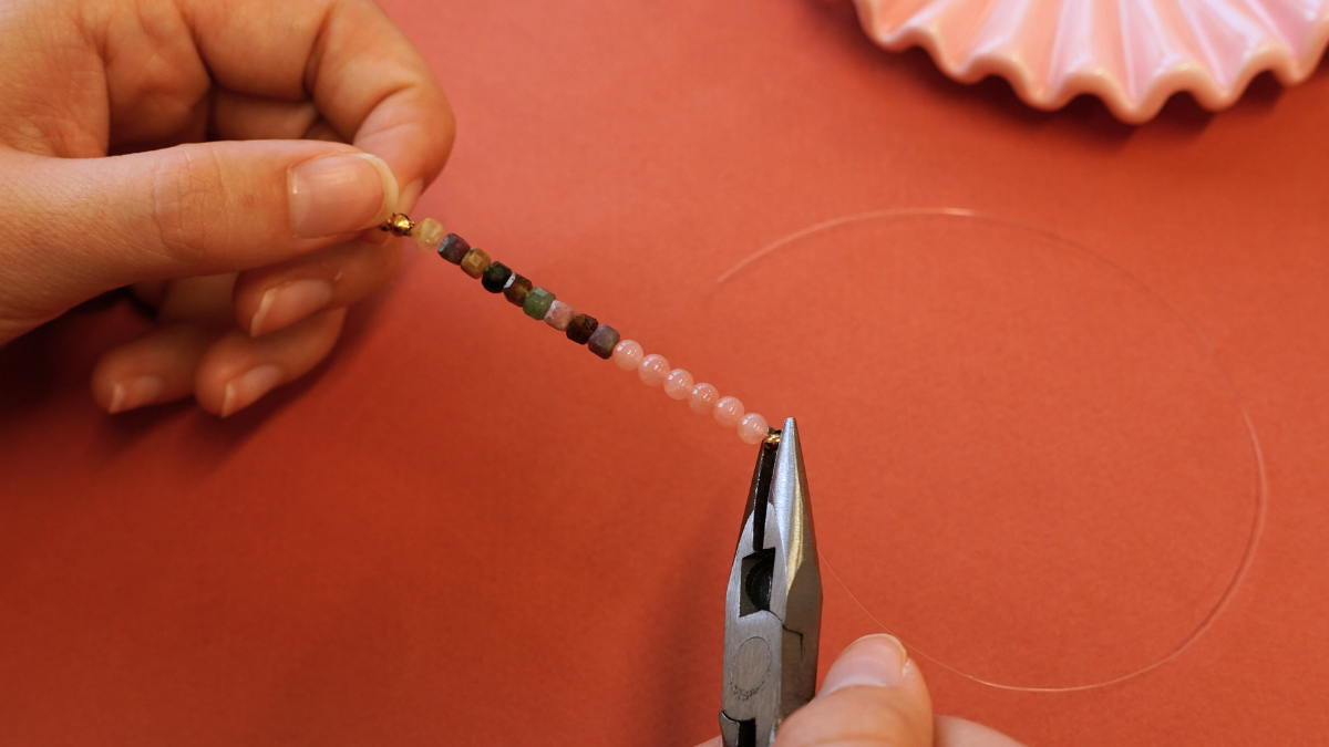 Gemstone pendant earrings : Step 3