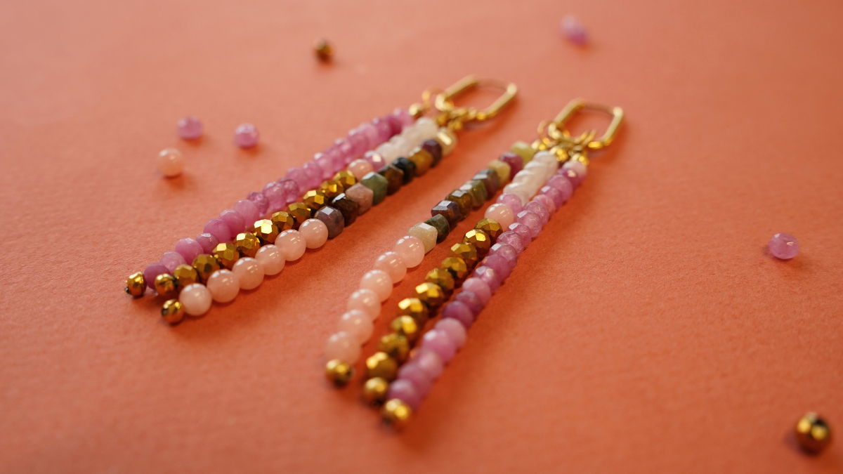 Gemstone pendant earrings : Step 8