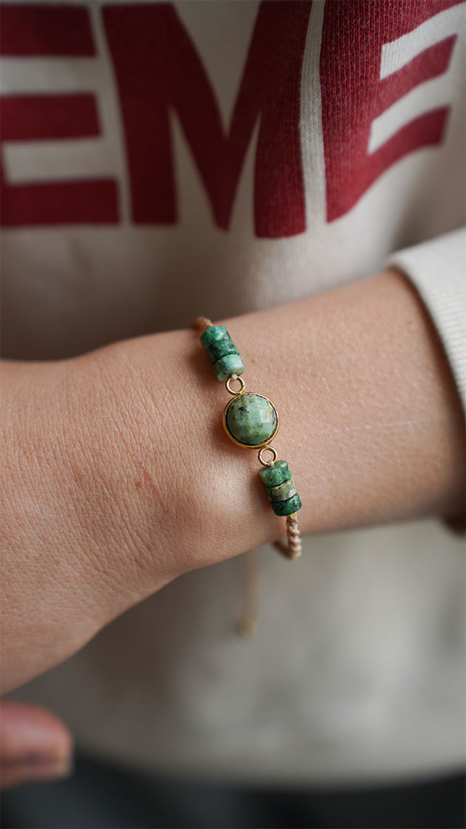 Schema  Micro macramé and African turquoise bracelet