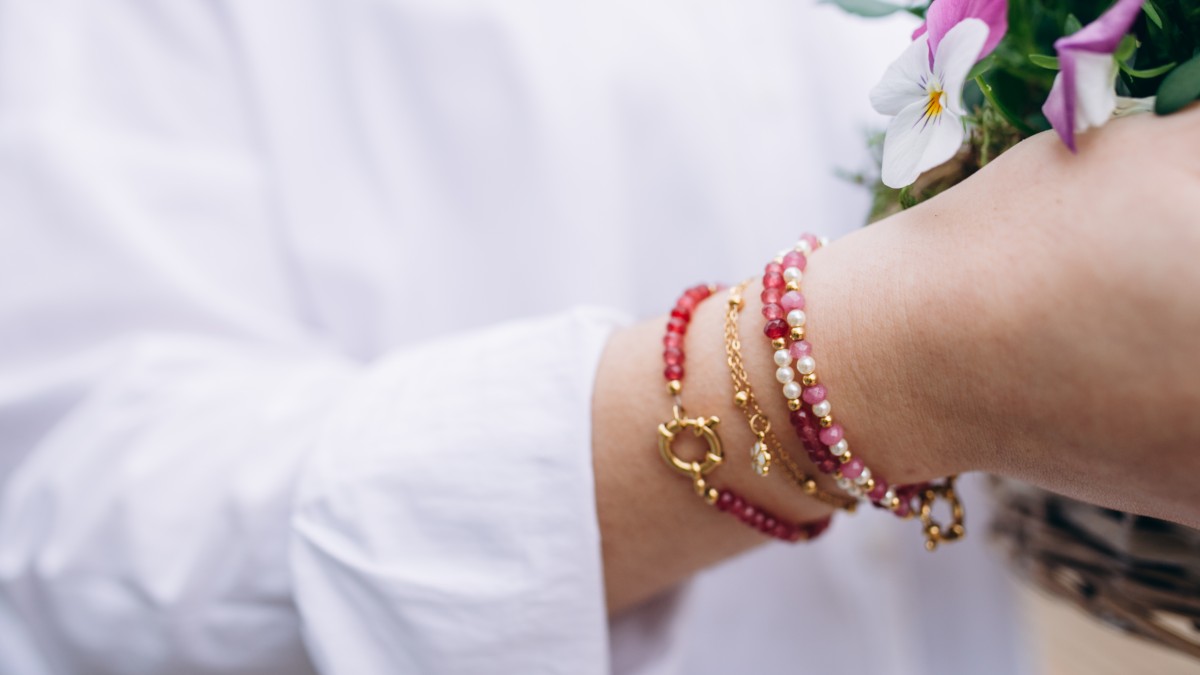 Assortment of natural stone bracelets