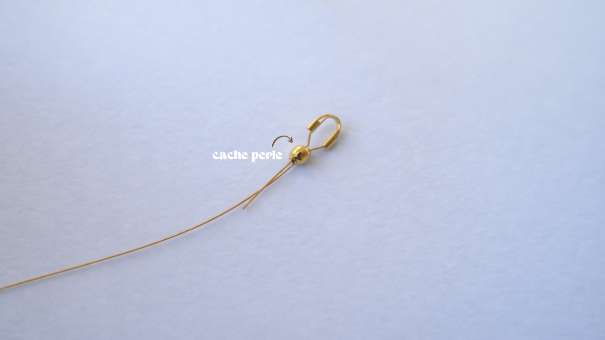 Multicolored pearl necklace and stainless steel pendant : Step 2